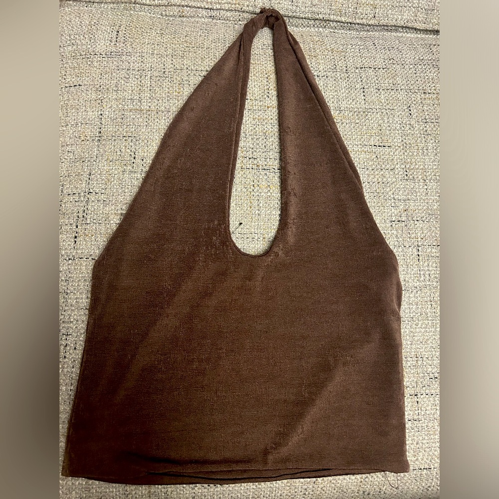 Cotton-On Brown Halter Tank